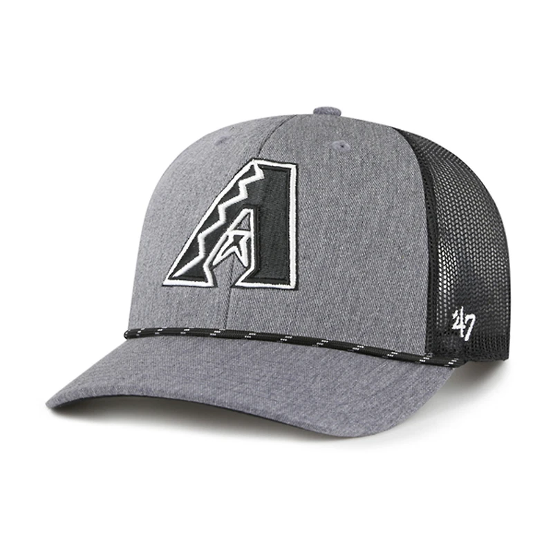 Casquette ajustable en corde de carbone des Diamondbacks de l'Arizona '47 pour homme, couleur anthracite