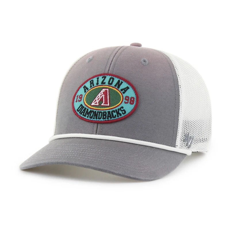 Men's '47 Gray/White Arizona Diamondbacks Tide Sweep Rope Trucker Adjustable Hat