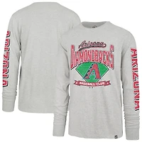 T-shirt à manches longues Fair Ball Franklin pour homme, gris, Arizona Diamondbacks, 1947