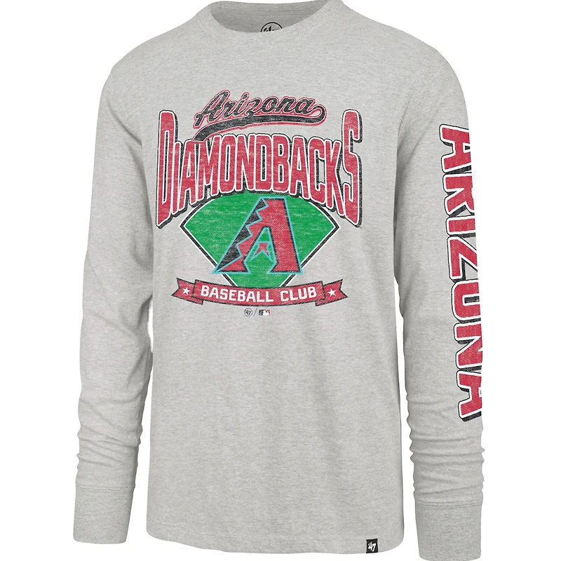 Men's '47 Gray Arizona Diamondbacks Fair Ball Franklin Long Sleeve T-Shirt