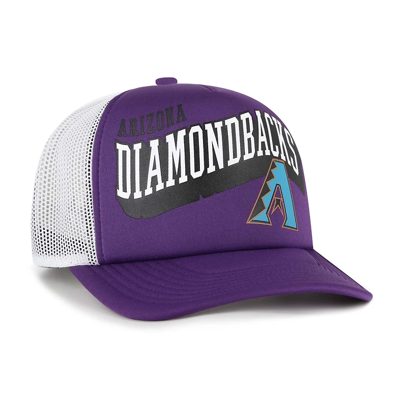 Casquette snapback Meander Foam Trucker violette des Diamondbacks de l'Arizona pour homme, modèle 1947