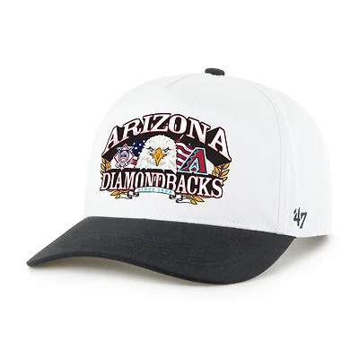 Casquette ajustable Arizona Diamondbacks Americana Eagle Hitch blanche et noire pour homme