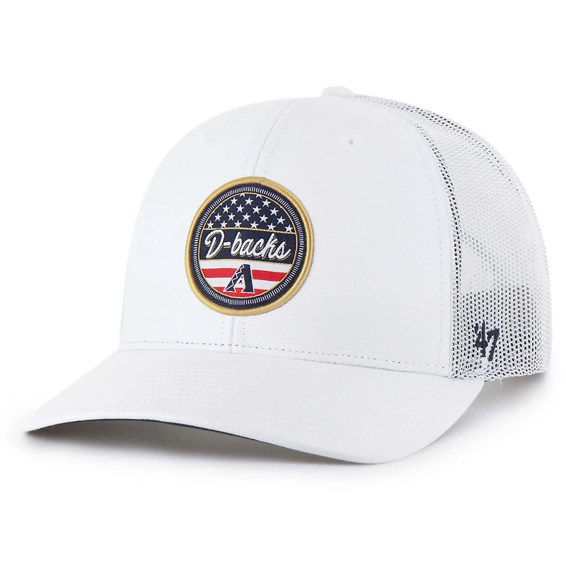 Casquette de camionneur ajustable blanche « 47 » pour homme, hommage aux Diamondbacks de l'Arizona