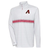 Men's Antigua Heather Gray/Red Arizona Diamondbacks Bullseye Quarter-Zip Pullover Top