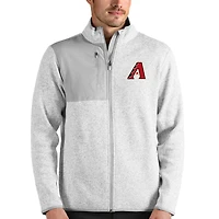 Veste zippée Fortune pour homme en gris chiné Antigua Arizona Diamondbacks