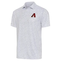 Polo Motion Antigua blanc/gris pour homme des Arizona Diamondbacks