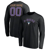 Men's Black Arizona Diamondbacks Cooperstown Collection Winning Streak Custom Long Sleeve T-Shirt