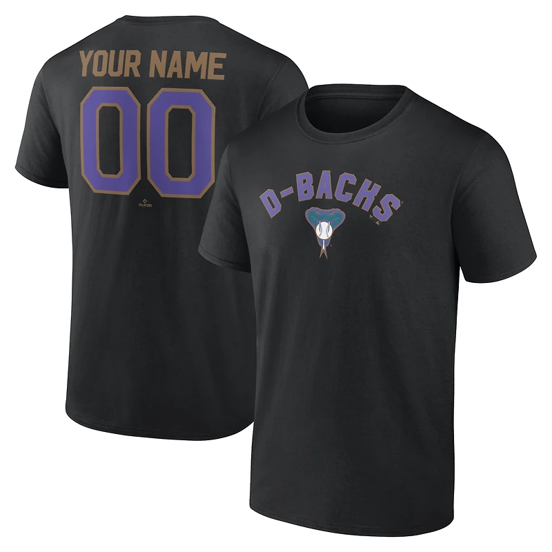 Men's Black Arizona Diamondbacks Cooperstown Collection Winning Streak Custom T-Shirt