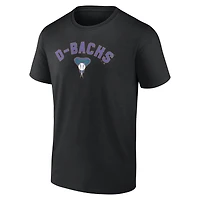 T-shirt personnalisé noir pour homme, collection Cooperstown, série de victoires des Diamondbacks l'Arizona
