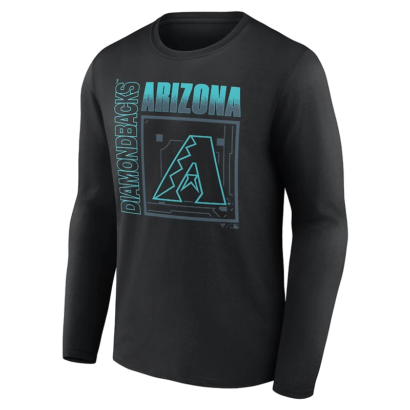 T-shirt à manches longues noir pour homme Arizona Diamondbacks Home Field Pop personnalisé avec nom et numéro