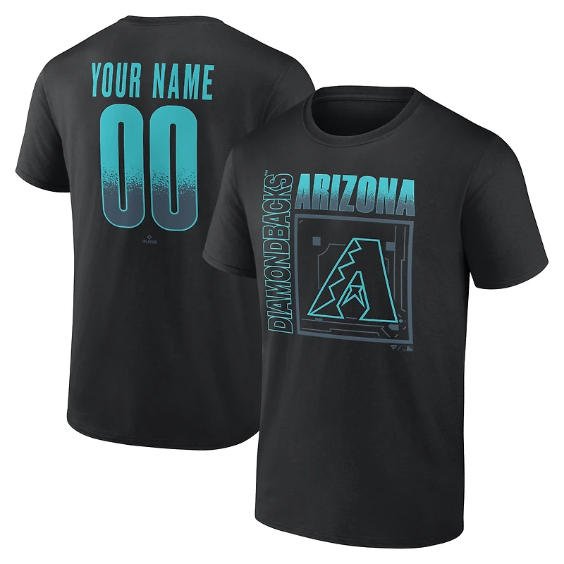 T-shirt noir pour homme Arizona Diamondbacks Home Field Pop personnalisé avec nom et numéro