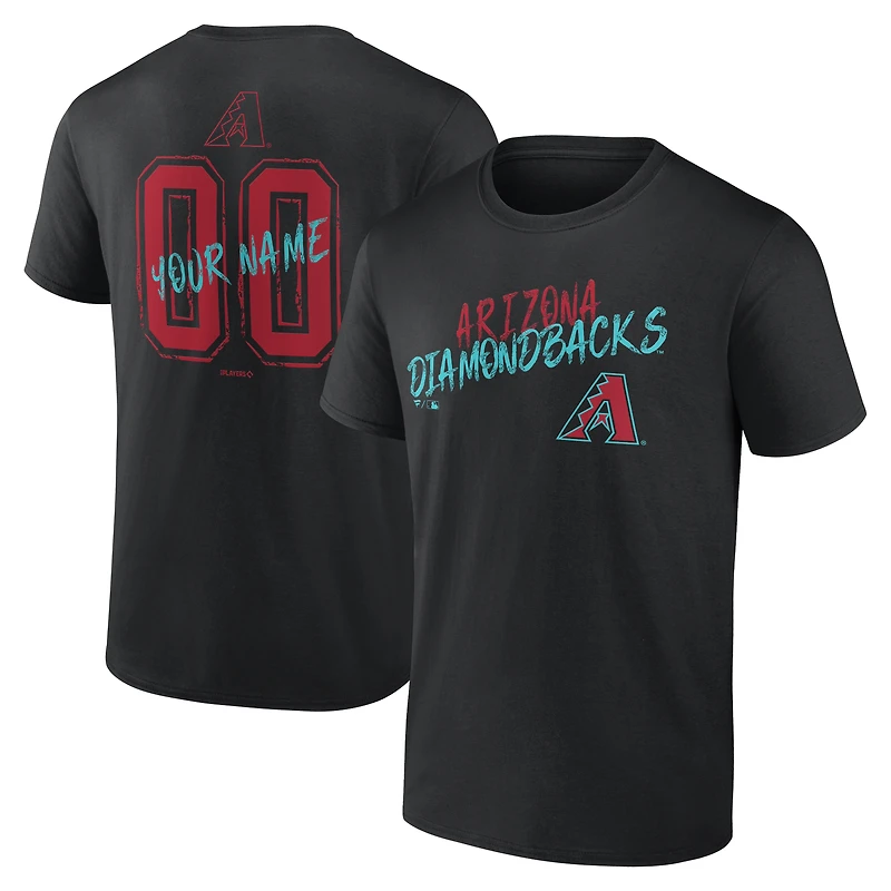Men's Black Arizona Diamondbacks Hustle Personalized Name & Number T-Shirt