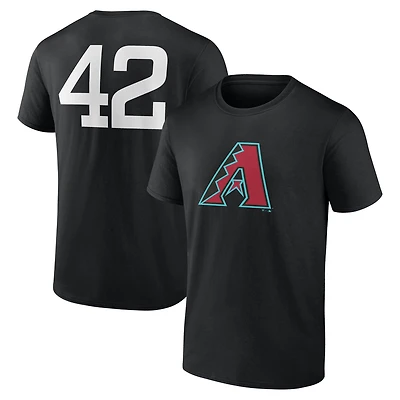 T-shirt noir pour homme avec nom et numéro Jackie Robinson Day des Diamondbacks de l'Arizona