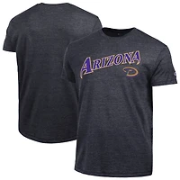 T-shirt Champion noir pour homme Arizona Diamondbacks Cooperstown Wordmark Lockup Tri-Blend