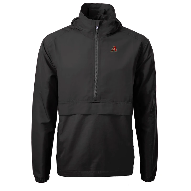 Anorak demi-zippé en tissu recyclé Charter Eco pour homme, noir, des Diamondbacks de l'Arizona, Cutter & Buck