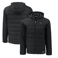 Men's Cutter & Buck  Black Arizona Diamondbacks Evoke Hybrid Eco Recycled Full-Zip Hooded Jacket