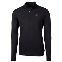 Men's Cutter & Buck  Black Arizona Diamondbacks Virtue Eco Pique Recycled Quarter-Zip Pullover Top