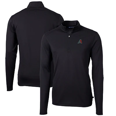 Men's Cutter & Buck  Black Arizona Diamondbacks Virtue Eco Pique Recycled Quarter-Zip Pullover Top