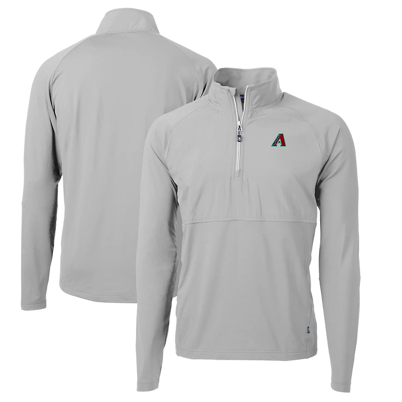 Veste hybride recyclée à fermeture éclair quart de tour pour homme, gris, Cutter & Buck, Arizona Diamondbacks, Adapt Eco Knit