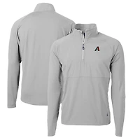 Veste hybride recyclée à fermeture éclair quart de tour pour homme, gris, Cutter & Buck, Arizona Diamondbacks, Adapt Eco Knit