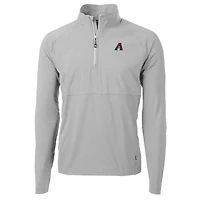 Veste hybride recyclée à fermeture éclair quart de tour pour homme, gris, Cutter & Buck, Arizona Diamondbacks, Adapt Eco Knit