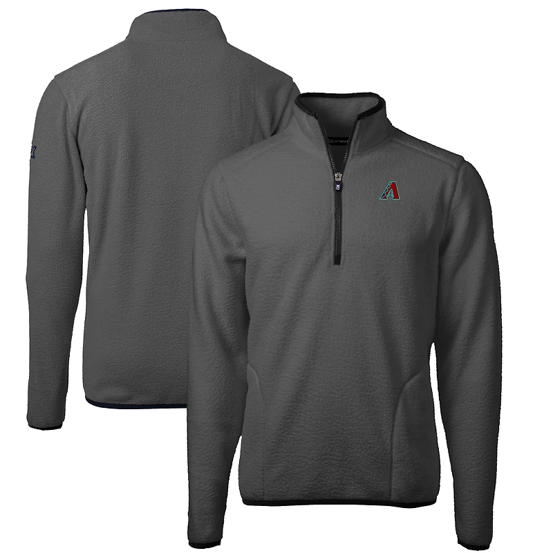 Men's Cutter & Buck  Gray Arizona Diamondbacks Cascade Eco Sherpa Quarter-Zip Jacket