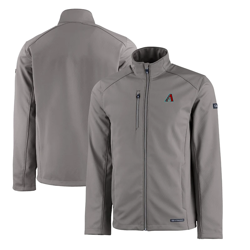 Veste zippée entièrement recyclée Evoke pour homme, grise, des Diamondbacks de l'Arizona, Cutter & Buck