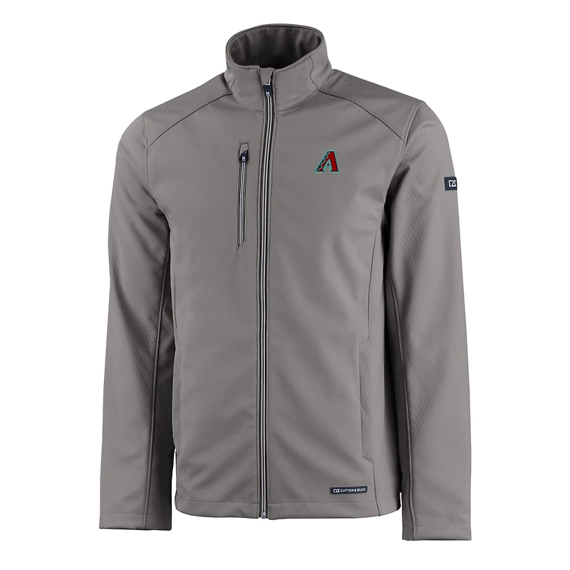 Veste zippée entièrement recyclée Evoke pour homme, grise, des Diamondbacks de l'Arizona, Cutter & Buck