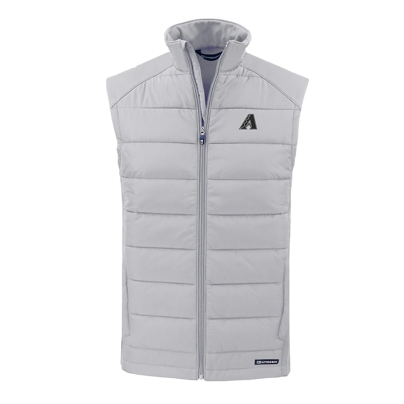Gilet hybride en softshell recyclé entièrement zippé Evoke pour homme, gris, des Diamondbacks de l'Arizona, Cutter & Buck