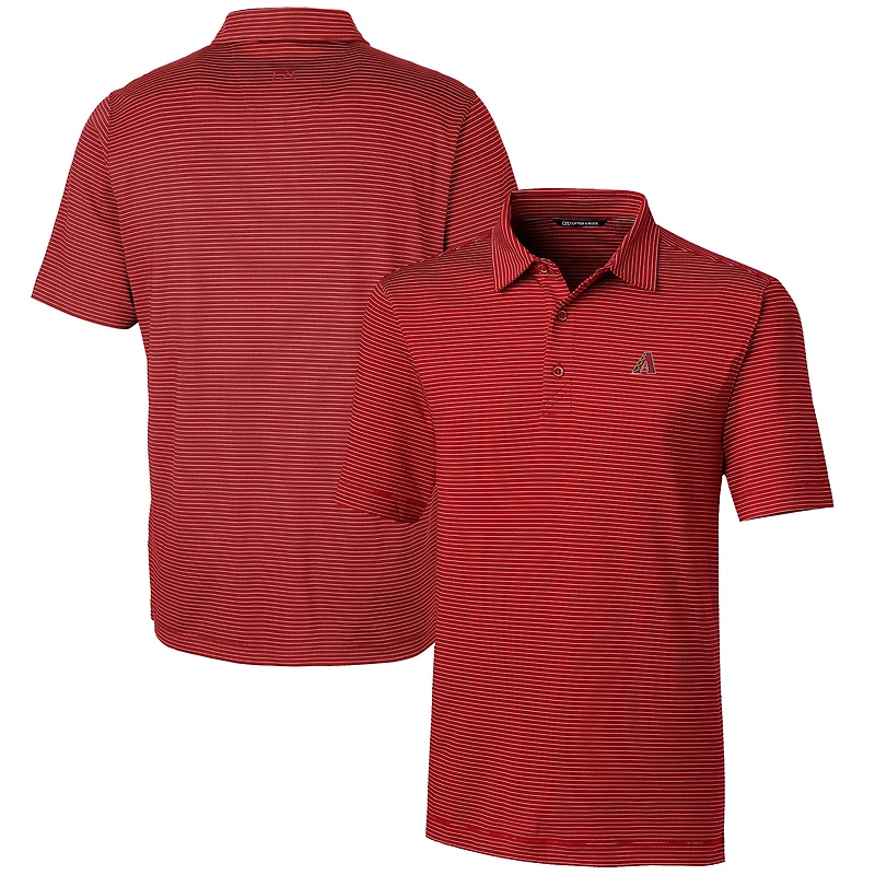 Men's Cutter & Buck  Red Arizona Diamondbacks Forge Pencil Stripe Stretch Polo