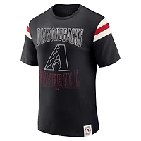 Men's Darius Rucker Collection by Fanatics Black Arizona Diamondbacks Distressed Sleeve Stripe T-Shirt