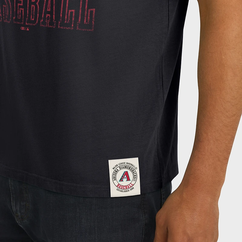 Men's Darius Rucker Collection by Fanatics Black Arizona Diamondbacks Distressed Sleeve Stripe T-Shirt