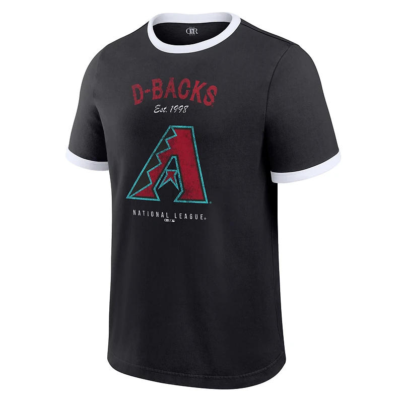 Men's Darius Rucker Collection by Fanatics  Black Arizona Diamondbacks Washed Ringer T-Shirt