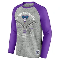 T-shirt de baseball à manches longues raglan brut pour homme, collection Darius Rucker par Fanatics, gris chiné, Diamondbacks l'Arizona