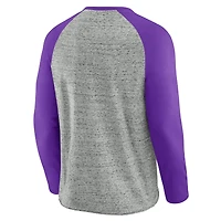 T-shirt de baseball à manches longues raglan brut pour homme, collection Darius Rucker par Fanatics, gris chiné, Diamondbacks l'Arizona