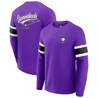 T-shirt Henley violet à manches longues et col raglan gaufré des Diamondbacks de l'Arizona pour homme, collection Darius Rucker par Fanatics