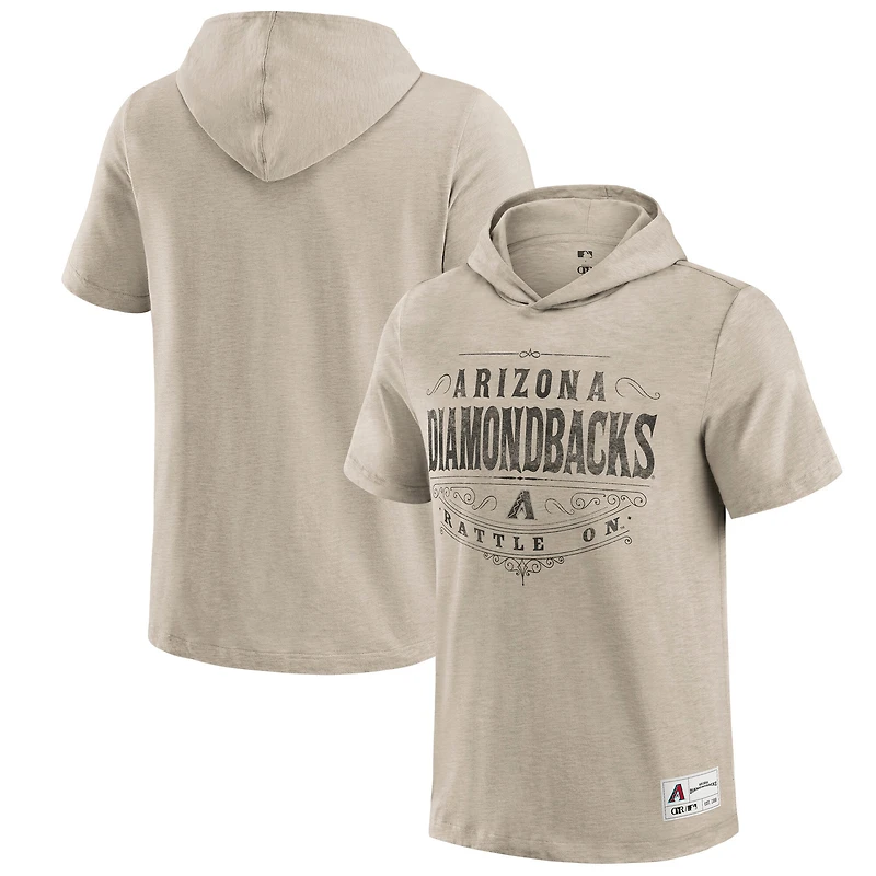T-shirt à capuche pour homme Darius Rucker Collection by Fanatics, couleur beige, des Diamondbacks de l'Arizona