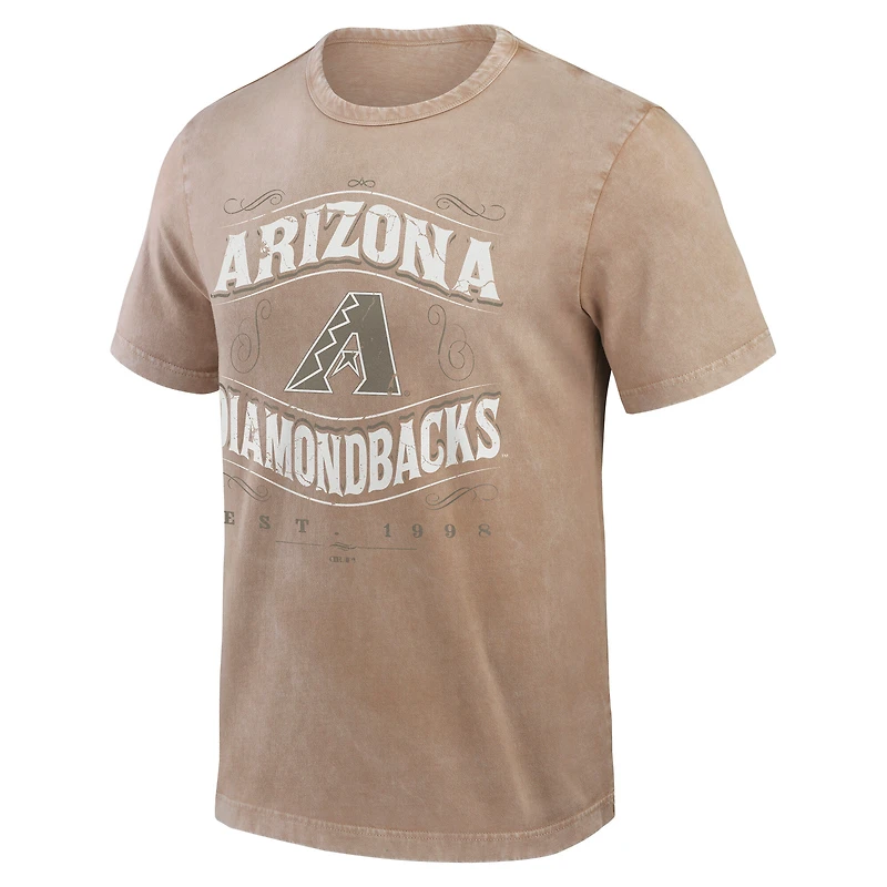 T-shirt pour homme Darius Rucker Collection by Fanatics, couleur beige délavé, Diamondbacks de l'Arizona