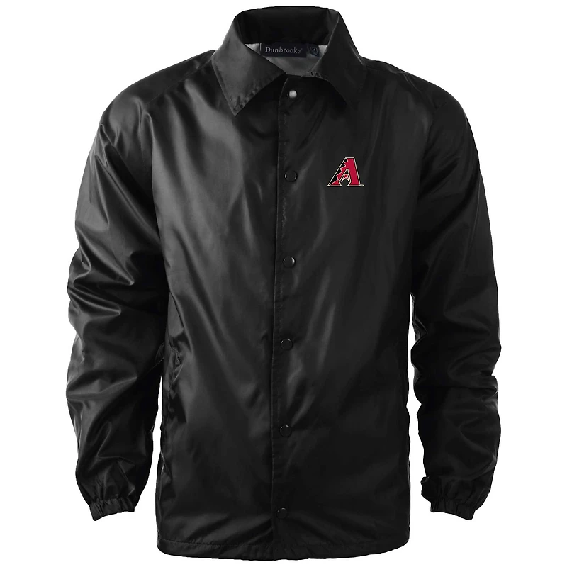 Men's Dunbrooke  Black Arizona Diamondbacks Coach's Raglan Full-Snap Windbreaker Jacket