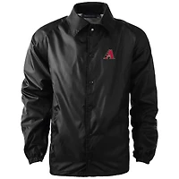 Men's Dunbrooke  Black Arizona Diamondbacks Coach's Raglan Full-Snap Windbreaker Jacket