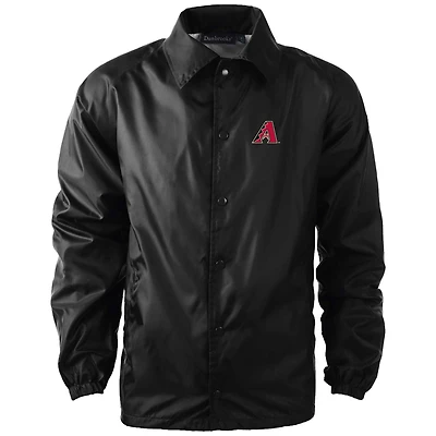 Men's Dunbrooke Black Arizona Diamondbacks Coach's Raglan Full-Snap Windbreaker Jacket