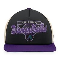 Casquette Snapback de camionneur en mousse Talley de la collection Cooperstown des Diamondbacks de l'Arizona fanatiques noir/violet pour hommes