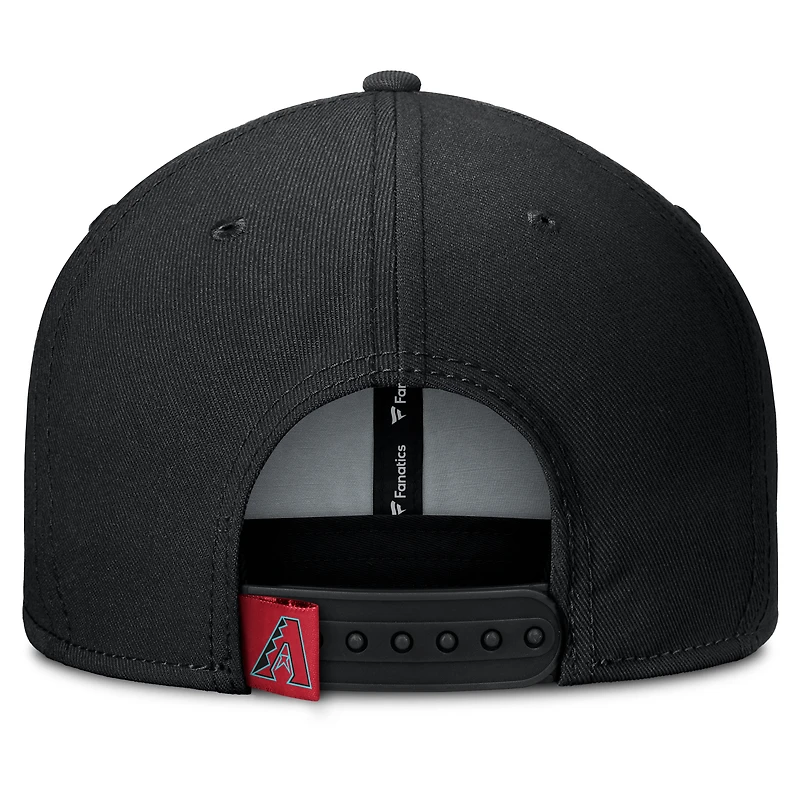 Men's Fanatics Black/Red Arizona Diamondbacks Clubhouse Splitter Snapback Hat