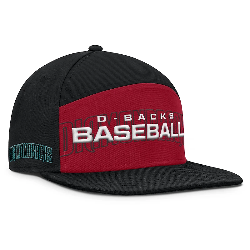 Men's Fanatics Black/Red Arizona Diamondbacks Clubhouse Splitter Snapback Hat