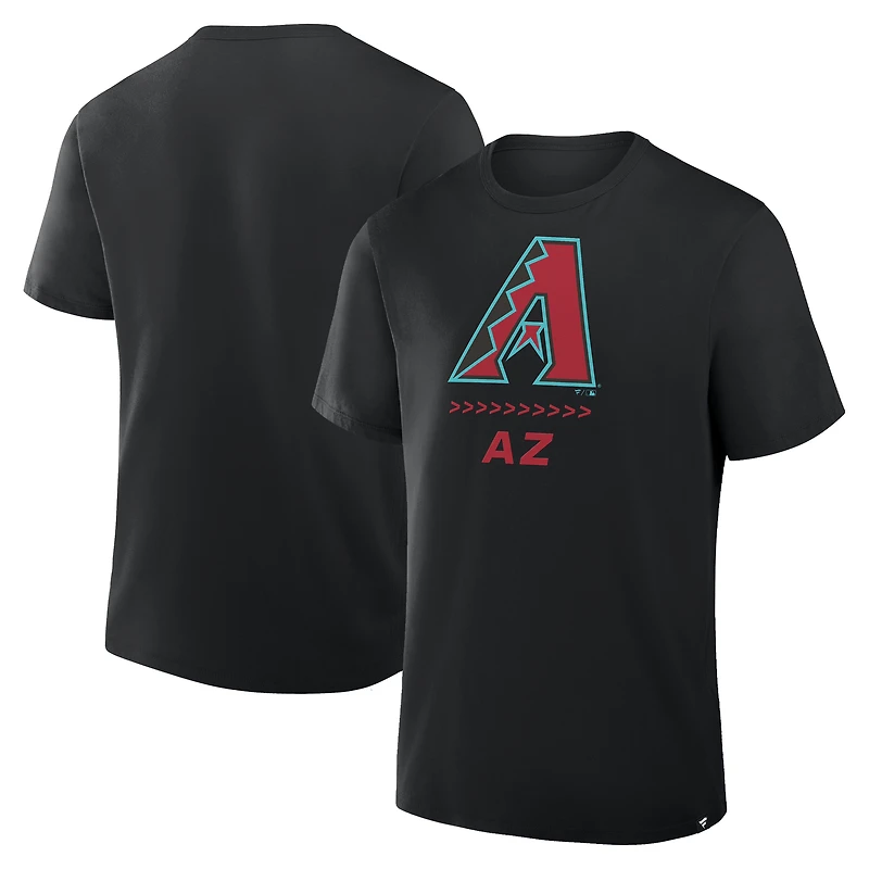 T-shirt Fanatics pour hommes, noir, Arizona Diamondbacks Clubhouse Legacy Side Swipe