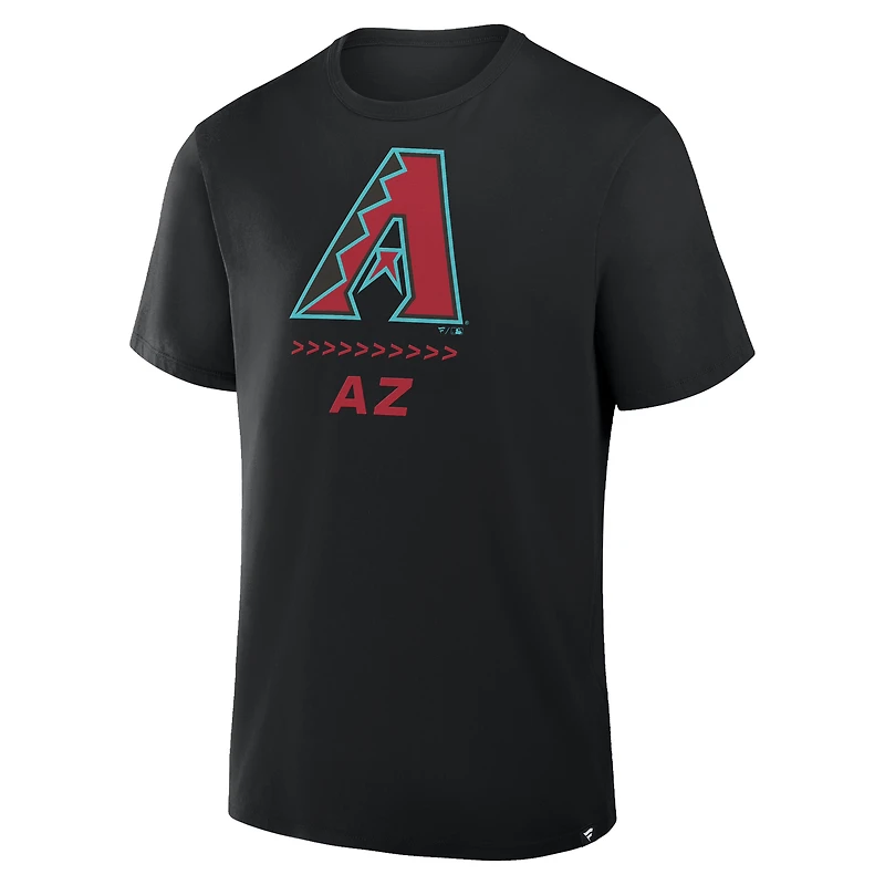 T-shirt Fanatics pour hommes, noir, Arizona Diamondbacks Clubhouse Legacy Side Swipe