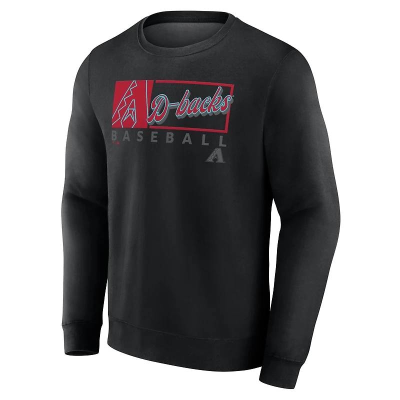 Men's Fanatics Black Arizona Diamondbacks Focus Fleece Pullover Sweatshirt
