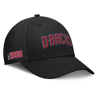 Casquette Flex Fundamental Tag des Diamondbacks de l'Arizona pour hommes Fanatics Black