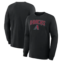 T-shirt à manches longues pour homme Fanatics Black Arizona Diamondbacks Lock-Up Legacy