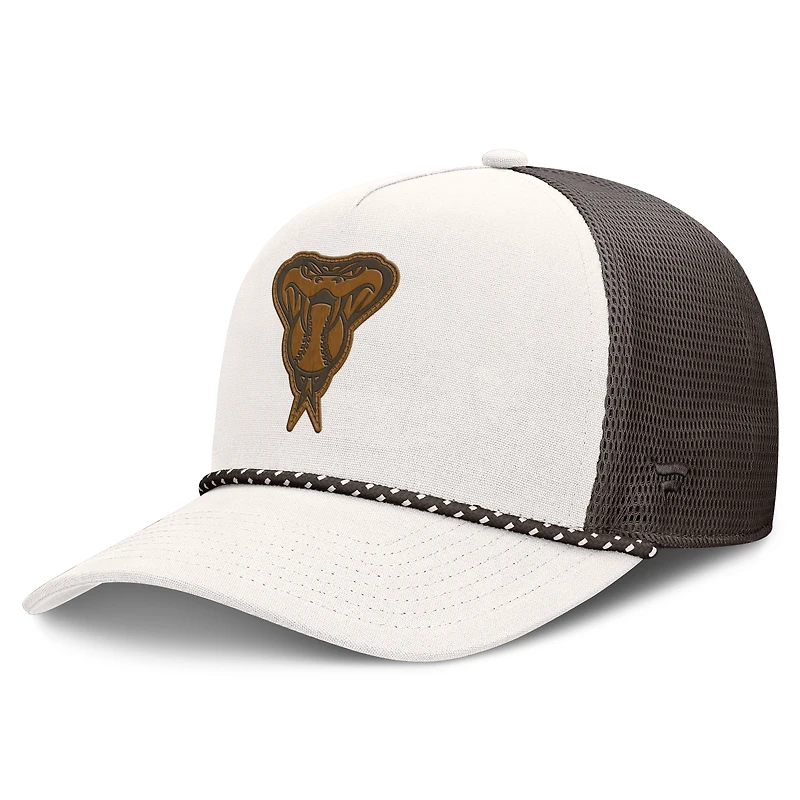Men's Fanatics Cream/Brown Arizona Diamondbacks Level Up Bronco Adjustable Trucker Hat
